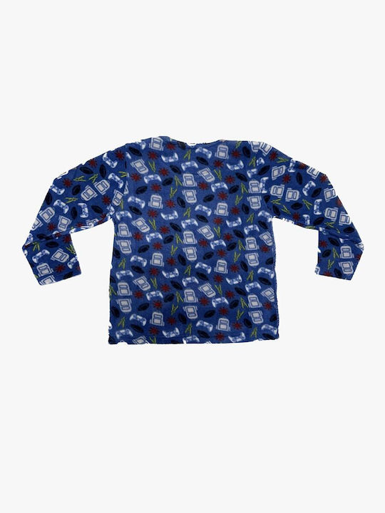 Tiwi Night Kinder Schlafanzug Winter Fleece Blau