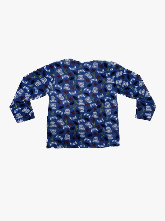 Tiwi Night Kids Pyjamas Winter Fleece Blue