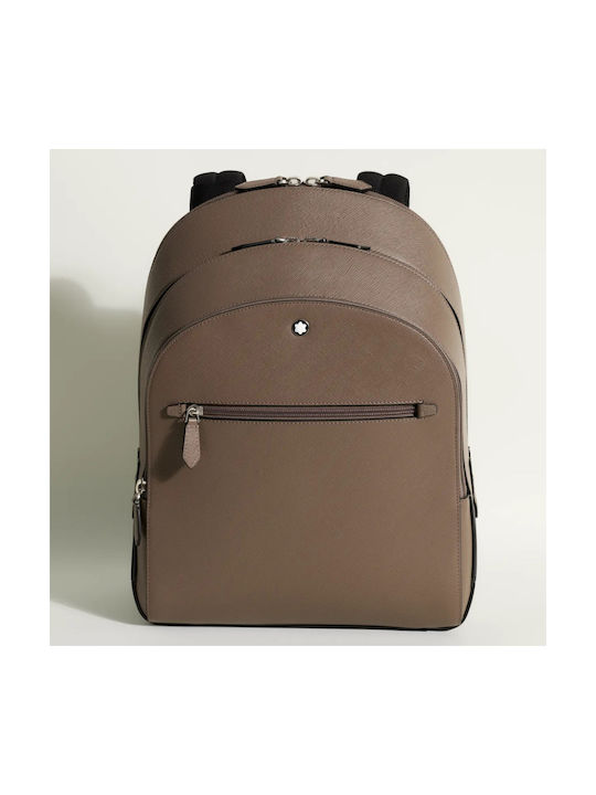 Mont Blanc Leather Backpack Beige