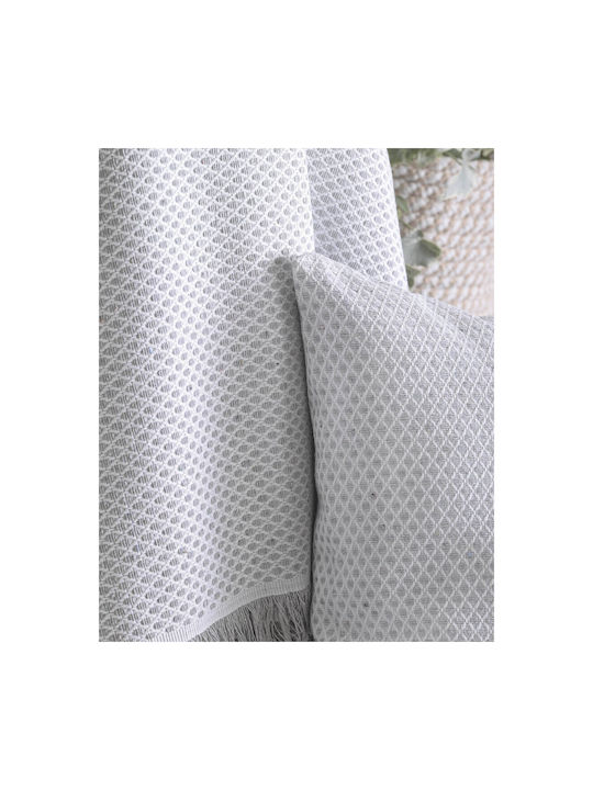 Rythmos Decorative Pillow Case Matis Made of 100% Cotton Gray 40x40cm