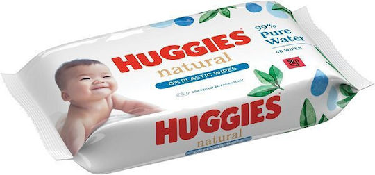 Huggies Natural Pure Бебешки кърпички 48бр
