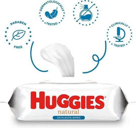 Huggies Natural Pure Бебешки кърпички 48бр