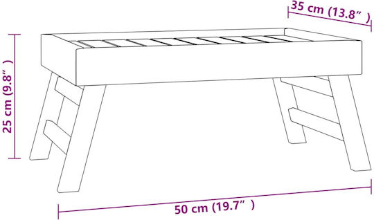 vidaXL Дърво Легло с Дръжки в Кафяв Цвят 55x35x25см 340762 1бр