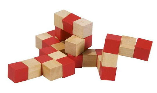 Roter Schlangenwürfel 3D Logik-Puzzlespiel