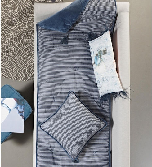 Kentia Μαξιλάρι Καναπέ Gerald από 100% Βαμβάκι Blue 50x50εκ.