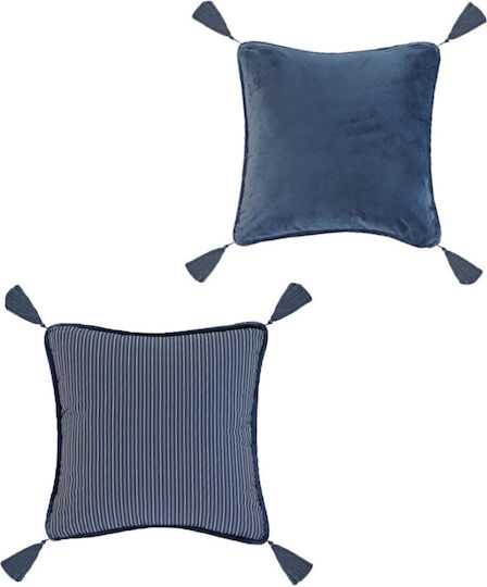 Kentia Μαξιλάρι Καναπέ Gerald από 100% Βαμβάκι Blue 50x50εκ.