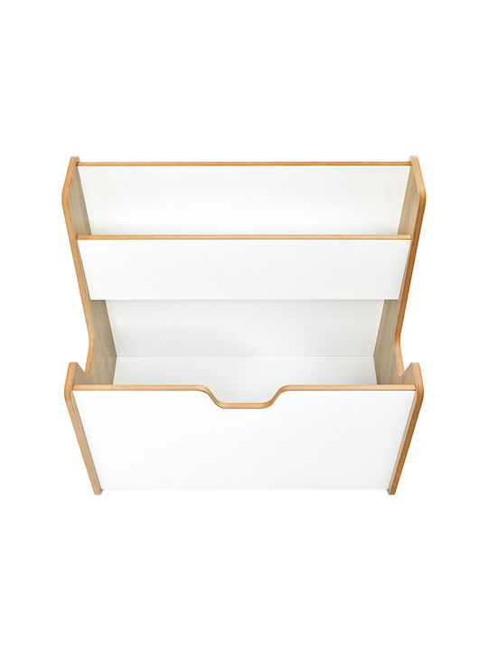 Kids Shelving Unit Crane Wall Mount White 57x34x55cm