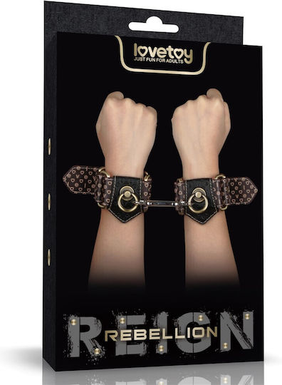 Lovetoy Rebellion Reign Hand Cuffs Black/Brown