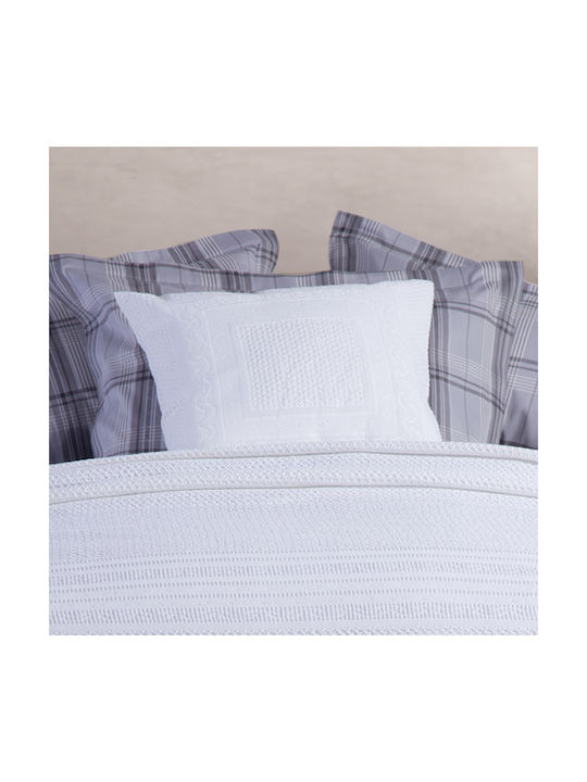 Nef-Nef Homeware Διακοσμητική Μαξιλαροθήκη Bernard από 100% Βαμβάκι Λευκή 50x50εκ.