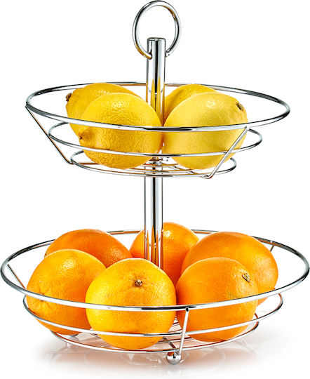 Zeller Fruit Bowl Inox Gray 26x29x35cm