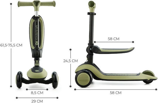 Kinderkraft Kinderroller Halley 3-Rad mit Sitz Steinweiß