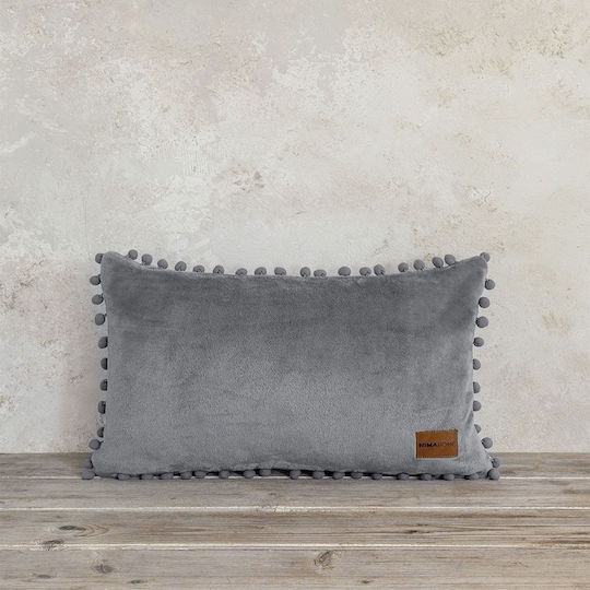Nima Μαξιλάρι Καναπέ Macia από Βελούδο Gray 30x50εκ.