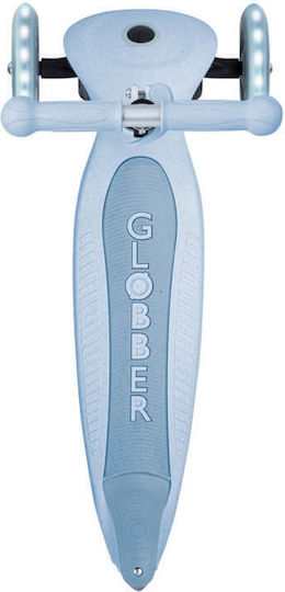 Globber Παιδικό Πατίνι Αναδιπλούμενο Foldable Lights Ecologic Τρίτροχο για 2+ Ετών Γαλάζιο