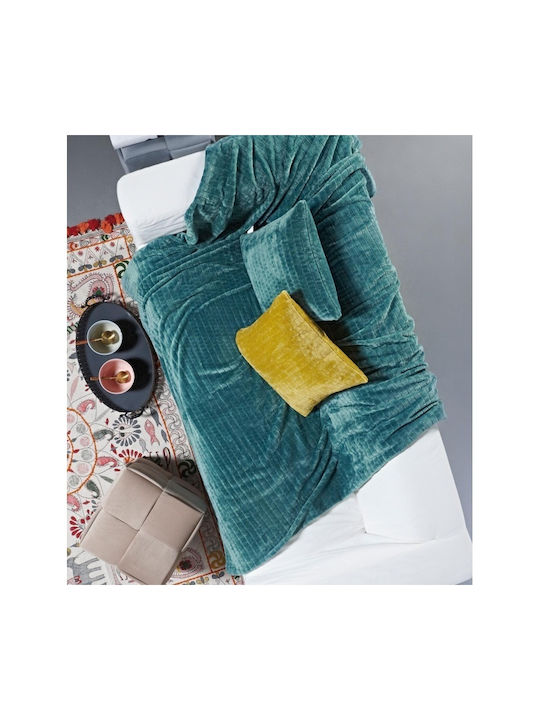 Kentia Διακοσμητική Μαξιλαροθήκη Harlow Fleece 07 Petrol 45x45εκ.
