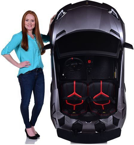 Lamborghini Aventador Sv Două Locuri cu Telecomandă Licențiat 24 Volt Gri