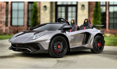 Lamborghini Aventador Sv Două Locuri cu Telecomandă Licențiat 24 Volt Gri