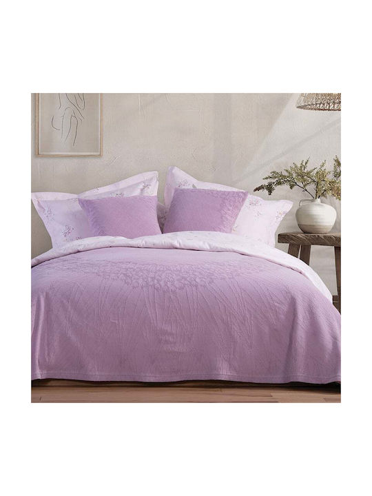 Nef-Nef Homeware Διακοσμητική Μαξιλαροθήκη Vendetta από 100% Βαμβάκι Mauve 50x50εκ.