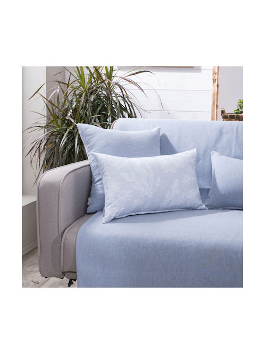 Teoran Sofa Cushion from 100% Cotton Blue 65x65cm.