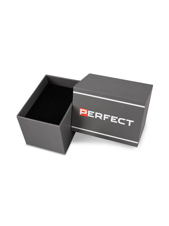 Perfect Men's Watch 44mm Battery with Black Metal Bracelet