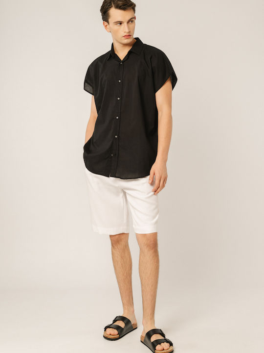 Edward Jeans Men's Shirt Short Sleeve Black