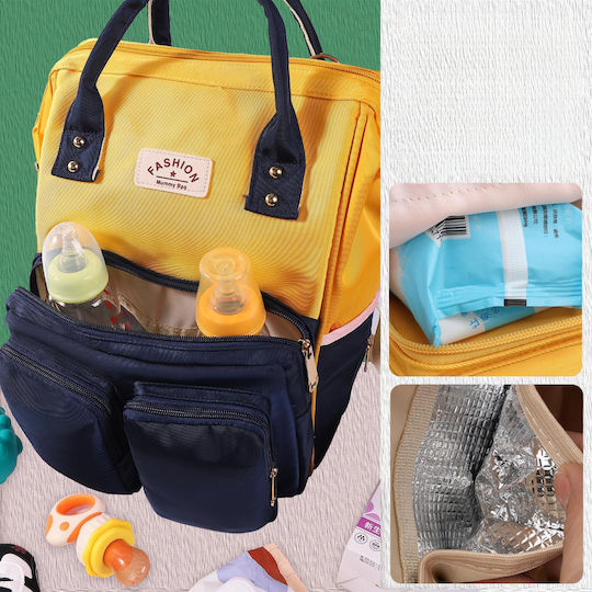 Quasar Wickeltasche Krankenhaus Rucksack Yellow-Navy 37x27x16cm.