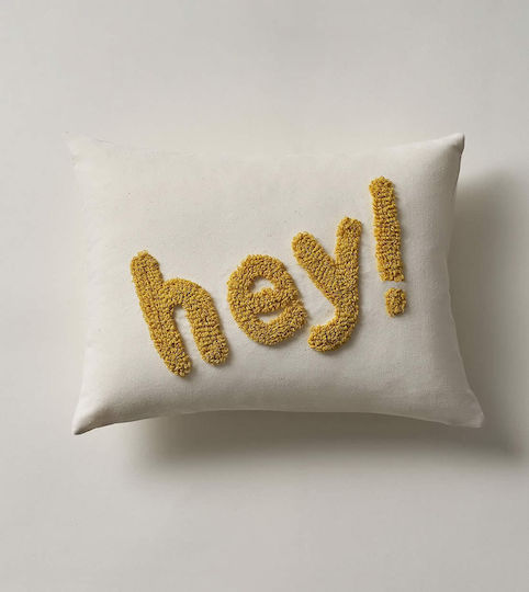 Gofis Home Decorative Pillow Case Hey Fleece Ecru Yellow 255 30x45cm