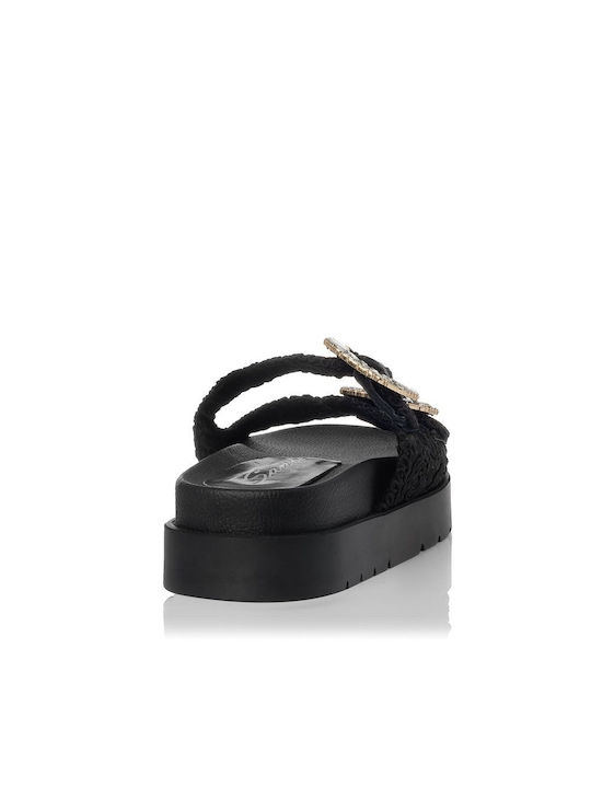 Sante Women's Flat Sandals in Black Color