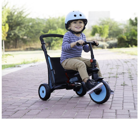 Smart Trike Kinder-Dreirad STR3 Folding Faltbar, Umwandelbar mit Elternlenker & Zelt für 9+ Monate Blau