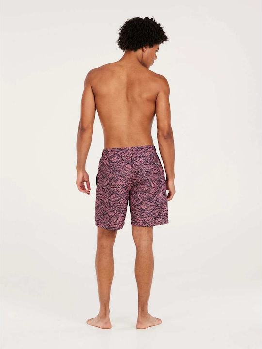 Beachshort Men's Swimwear Bermuda Pink/blue with Patterns