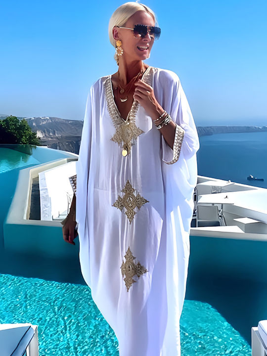 Chicret Damen Kaftan Für Strand Weiß