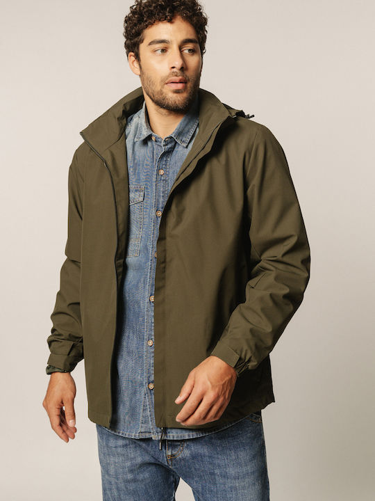 Edward Jeans Men's Jacket Windproof Khaki