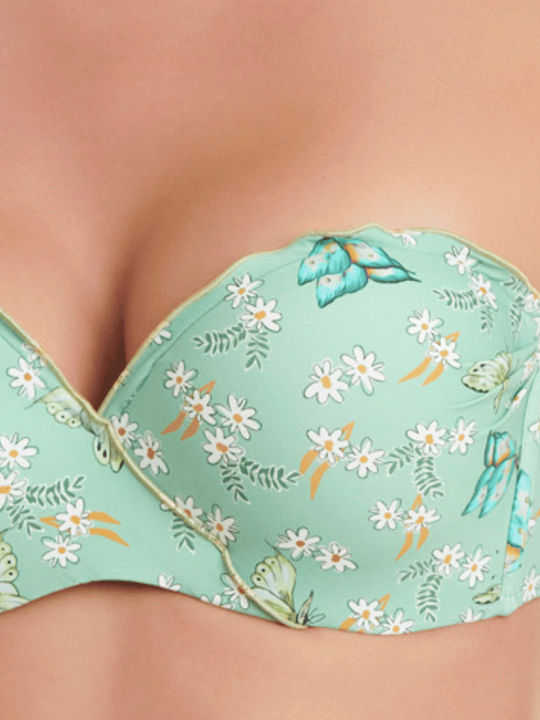 Erka Mare Strapless Bikini Top με Ενίσχυση Μέντα