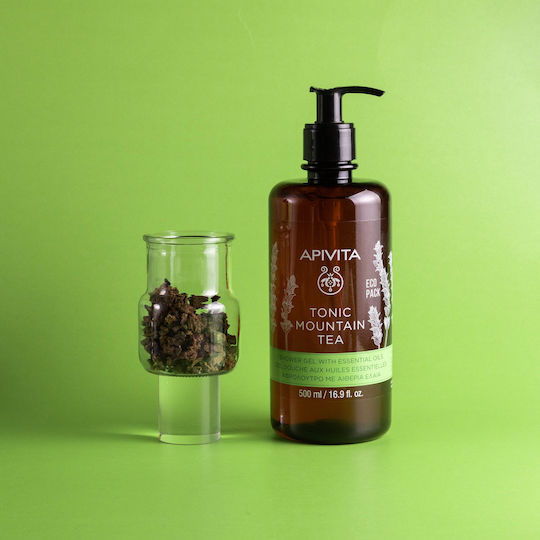 Apivita Tonic Mountain Tea Bubble Bath Gel with Aloe Vera with Essential Oils 500ml