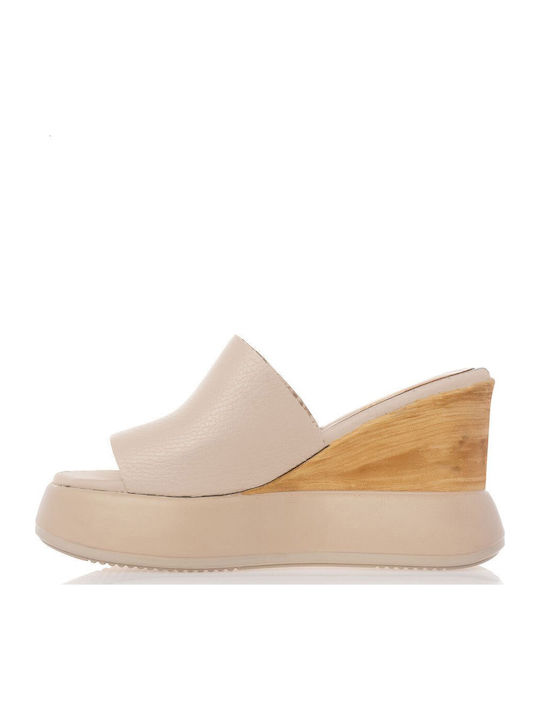 Damenplattformen Beige