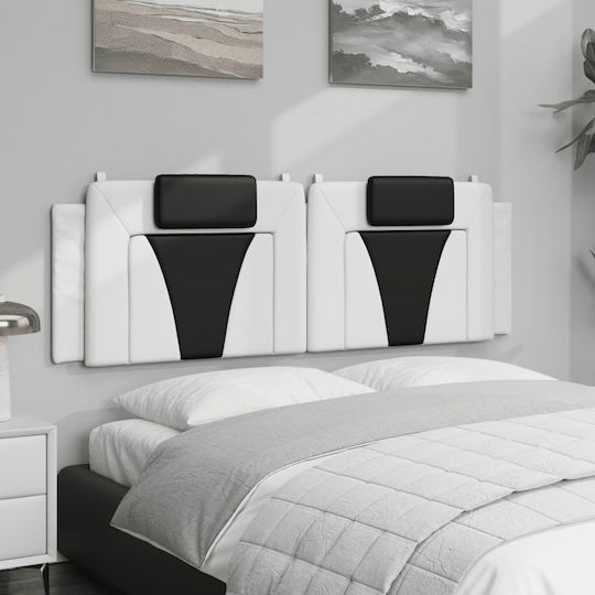 vidaXL LED Leatherette Headboard Cushion White and Black