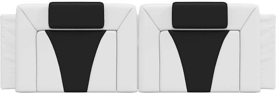 vidaXL LED Leatherette Headboard Cushion White and Black