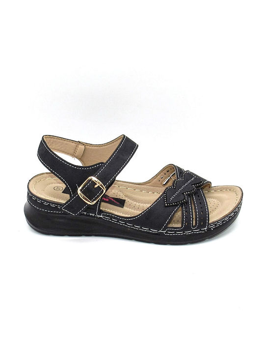 Tutti Vera Women's Flat Sandals with Strap in Black Color