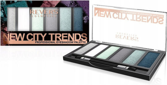 Revers Cosmetics New City Trends Professional Eyeshadow Palette Παλέτα με Σκιές Ματιών Matte σε Στερεή Μορφή 9gr