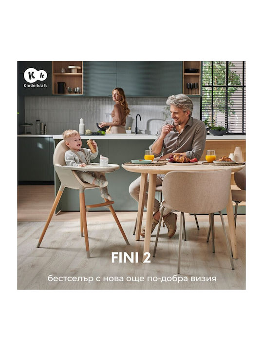 Kinderkraft Fini 2 Baby Highchair 2 in 1 With Adjustable Height Gray