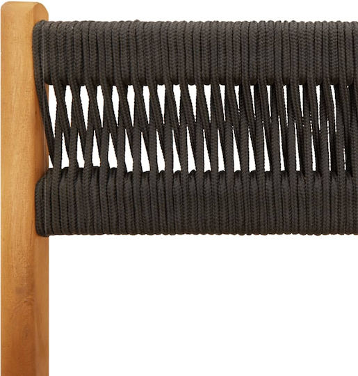 Outdoor Chair Wooden Black 2pcs 38x32.5x78cm