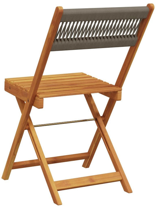 Градински Стол Дървен Сив 2 Бройки 38x32.5x79см
