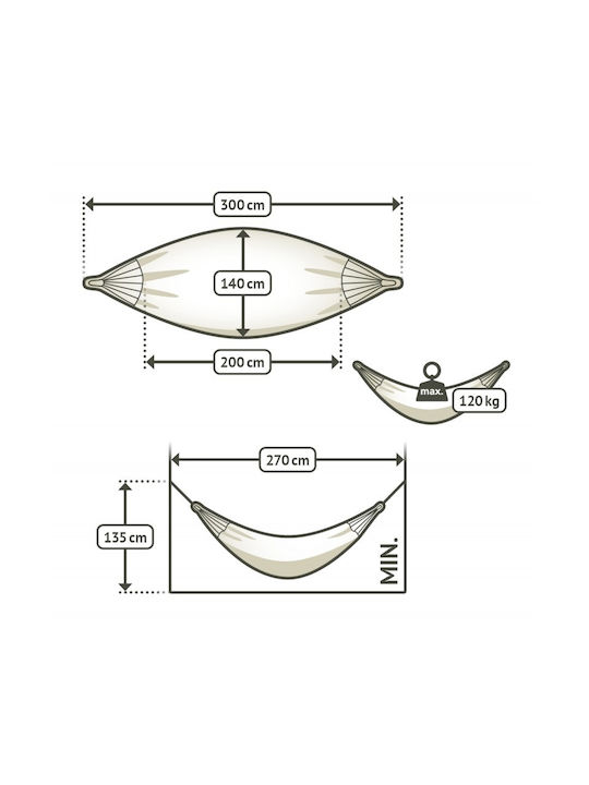Showood Αιώρα Υφασμάτινη Μπεζ 300x140εκ.
