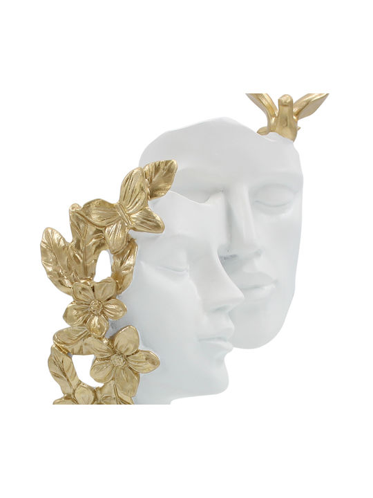 Keskor Decorative Bust Polyresin in White / Gold 14x8x27cm 1pcs