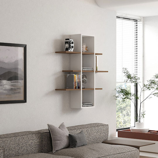 Рафт Стенен Akira 96x19.5x101см. Walnut-white Рафт Стенен Akira 96x19.5x101см. Walnut-white