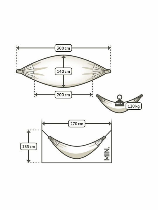 Showood Αιώρα Υφασμάτινη Γαλάζια 300x140εκ.