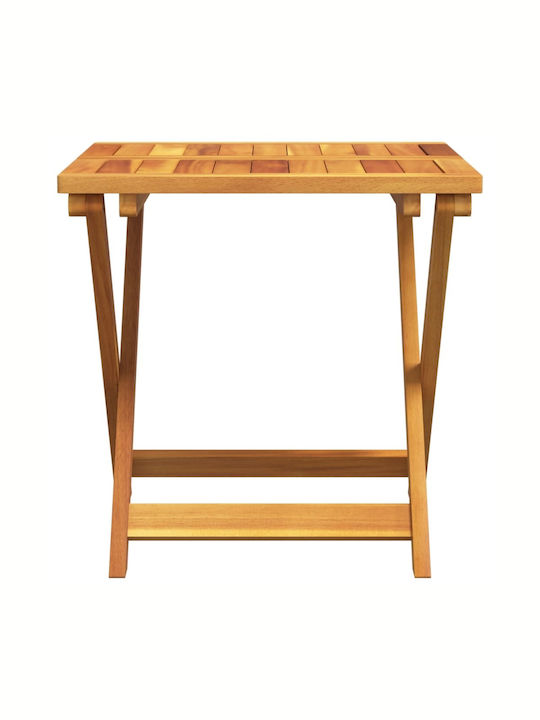 Sitting Room Outdoor Foldable Wood Table Natural 50x50x50cm