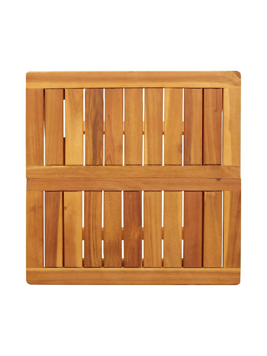 Sitting Room Outdoor Foldable Wood Table Natural 50x50x50cm