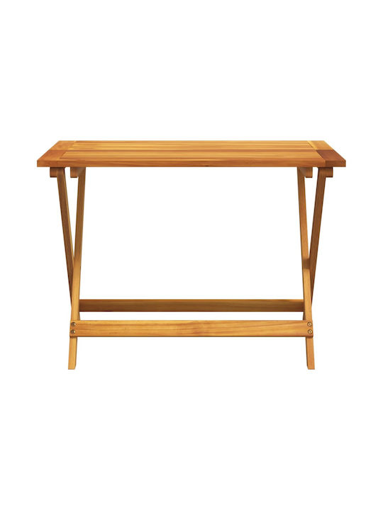Sitting Room Table for Small Outdoor Spaces made of Acacia Foldable Solid Acacia Wood 90x52.5x65cm