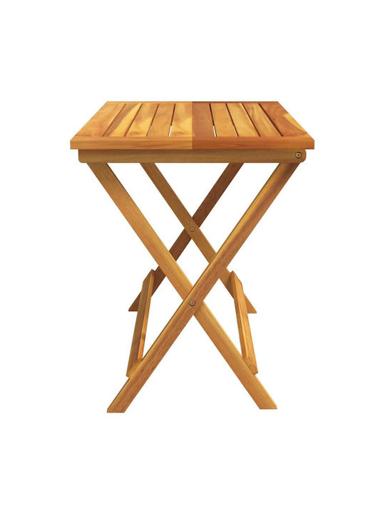 Sitting Room Table for Small Outdoor Spaces made of Acacia Foldable Solid Acacia Wood 90x52.5x65cm