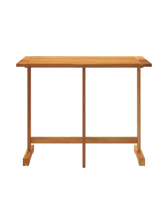 Wooden Garden & Terrace Table for Small Spaces Foldable Solid Acacia Wood 90x60x72cm